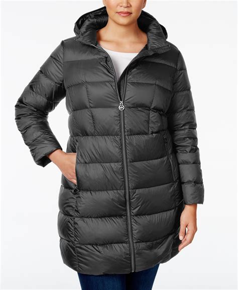 women's hooded packable down puffer coat michael kors|Michael Kors jacket puffer.